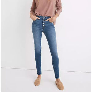 Madewell 9" Mid-Rise Skinny Jeans in Varney Wash Button-Front Edition Women's 24